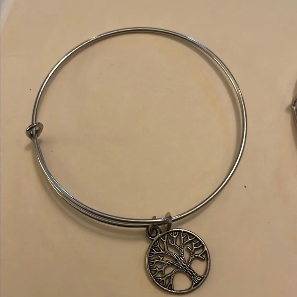 Silver Gold Tree Charm Bracelets Set